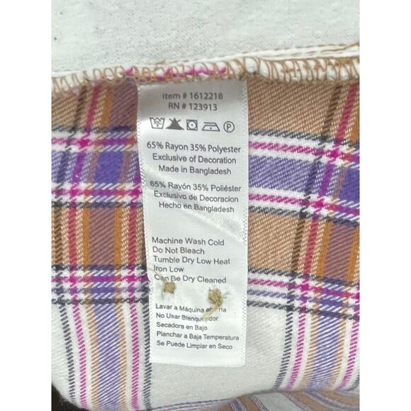 JACHS Girlfriend Womens Plaid Flannel Shirt Hand Pockets Sz S Cozy Fall Layering - Picture 8 of 8